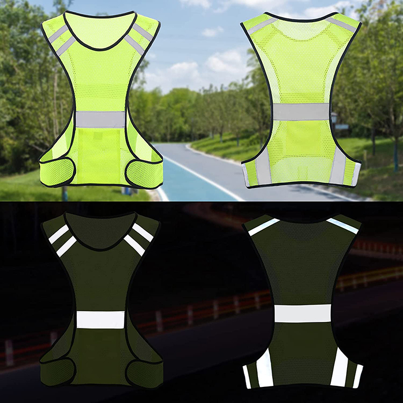 Running Gear Reflective - Sichtbare fluoreszierende Netz-Reflexions-Sicherheitsweste, atmungsaktive leichte Schutzweste