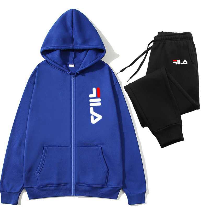 Running Gear - Herren 2-Teiliger Trainingsanzug mit Reißverschluss-Cardigan-Jacke und
