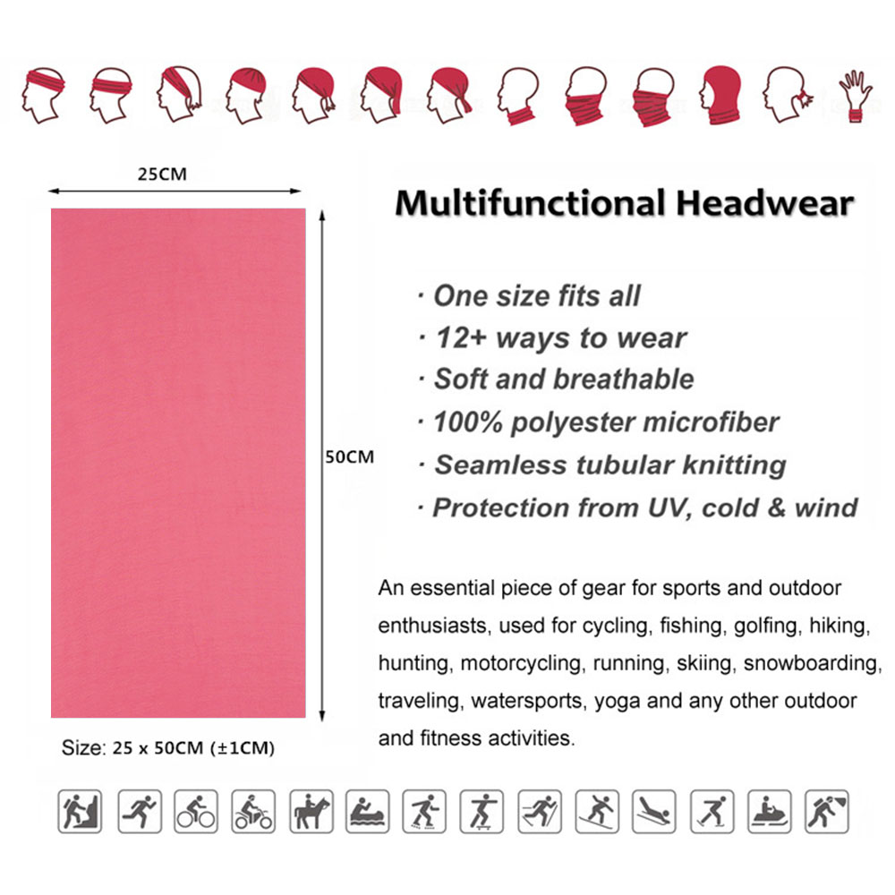 Rosa Nahtlose Outdoor Bandana  – Running Gear Sale Bewertung und Preis